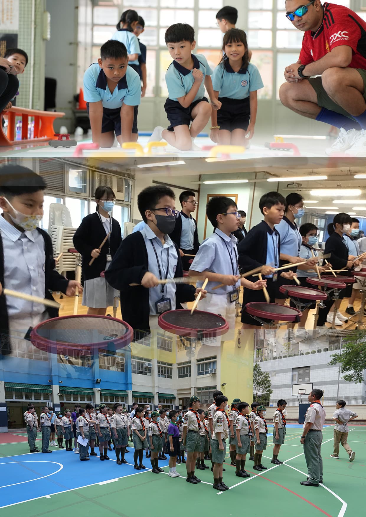 啟基學校（港島） 學校透過不同的團隊，訓練學生重紀律、互扶持的團隊精神。